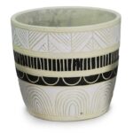 κεραμική γλάστρα λωρίδα 16cm, striped ceramic pot, modern flower pot, διακοσμητική γλάστρα εσωτερικού χώρου, decorative ceramic pot