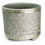 σετ γλάστρες κεραμικές χρυσές, χρυσή γλάστρα, κεραμικές γλάστρες 3τμχ, γλάστρα εσωτερικού χώρου χρυσό, No20232