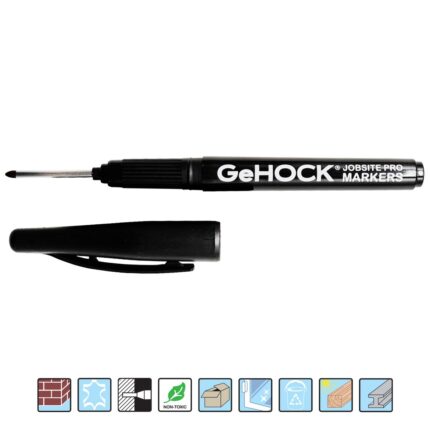 μαρκαδόρος σημαδέματος μακριά μύτη, μαρκαδόρος για βαθιές οπές, permanent deep hole marker, μαρκαδόρος 1.5mm GeHOCK, επαγγελματικός μαρκαδόρος τεχνίτη