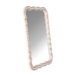 πλαστικός καθρέφτης λευκός-χρυσός, διακοσμητικός καθρέφτης, mirror white gold, πλαστικός καθρέφτης 50x69, φωτεινός καθρέφτης