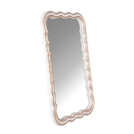 πλαστικός καθρέφτης λευκός-χρυσός, διακοσμητικός καθρέφτης, mirror white gold, πλαστικός καθρέφτης 50x69, φωτεινός καθρέφτης