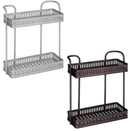 εταζέρα μπάνιου μεταλλική, ράφι μπάνιου 2 θέσεων, εταζέρα τοίχου, μεταλλικό ράφι μπάνιου, shelf bathroom metal, εταζέρα κουζίνας, οργάνωση μπάνιου, ράφι αποθήκευσης, αξεσουάρ μπάνιου, εταζέρα VIOSARP.