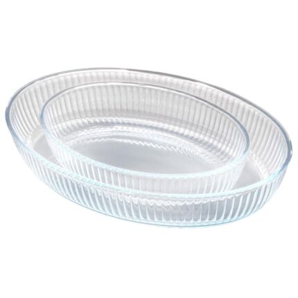 πυρίμαχο σκεύος γυάλινο, ταψί πυρίμαχο σετ, οβάλ ταψί φούρνου, γυάλινο ταψί VIOSARP, πυρίμαχο ταψί 2 τεμαχίων, ταψί για λαζάνια, ταψί φούρνου γυάλινο, σκεύος ψησίματος, oven dish set, πυρίμαχο οβάλ.