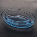 Πυρίμαχο Σκεύος Γυάλινο Οβάλ Ριγέ Σετ 2 Τεμ. 35x24cm & 26x18cm VIOSARP No145433 - Image 4