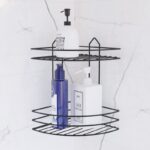 εταζέρα μπάνιου γωνιακή μαύρη, μεταλλική εταζέρα 2 θέσεων, ράφι γωνιακό μπάνιου, black corner shelf, εταζέρα τοίχου μπάνιου, μεταλλικό ράφι μπάνιου, αξεσουάρ μπάνιου, εταζέρα κουζίνας, οργάνωση μπάνιου, VIOSARP εταζέρα.