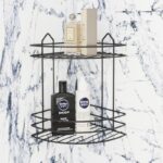 εταζέρα μπάνιου γωνιακή μαύρη, μεταλλική εταζέρα 2 θέσεων, ράφι γωνιακό μπάνιου, black corner shelf, εταζέρα τοίχου μπάνιου, μεταλλικό ράφι μπάνιου, αξεσουάρ μπάνιου, εταζέρα κουζίνας, οργάνωση μπάνιου, VIOSARP εταζέρα.