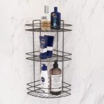 εταζέρα μπάνιου γωνιακή μαύρη, μεταλλική εταζέρα 3 θέσεων, ράφι γωνιακό μπάνιου, black corner shelf, εταζέρα τοίχου μπάνιου, μεταλλικό ράφι μπάνιου, οργάνωση μπάνιου, αξεσουάρ μπάνιου, εταζέρα κουζίνας, VIOSARP εταζέρα.