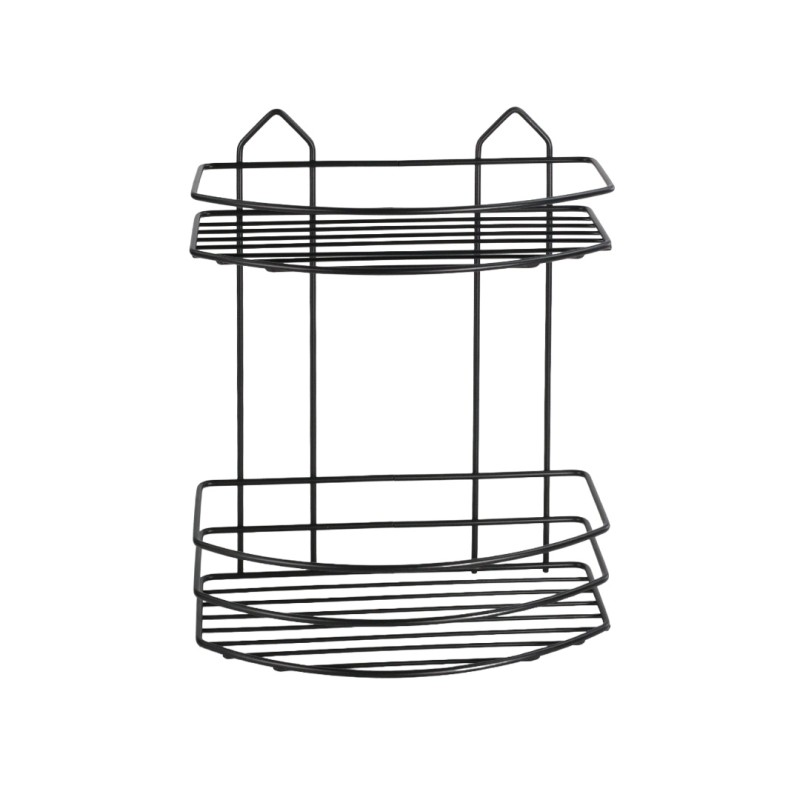 5206753050926 εταζέρα μπάνιου μαύρη, μεταλλική εταζέρα 2 θέσεων, ράφι μπάνιου ίσιο, black bathroom shelf, εταζέρα τοίχου, μεταλλικό ράφι μπάνιου, αξεσουάρ μπάνιου, οργάνωση μπάνιου, εταζέρα κουζίνας, VIOSARP.