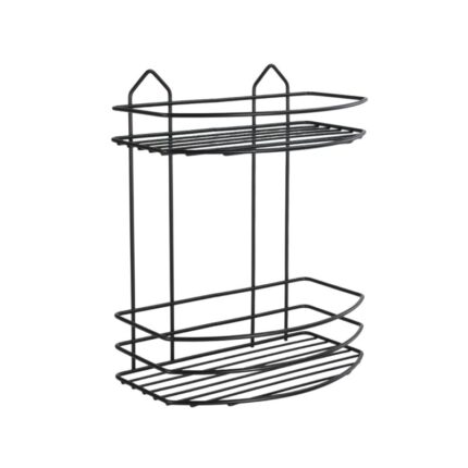 εταζέρα μπάνιου μαύρη, μεταλλική εταζέρα 2 θέσεων, ράφι μπάνιου ίσιο, black bathroom shelf, εταζέρα τοίχου, μεταλλικό ράφι μπάνιου, αξεσουάρ μπάνιου, οργάνωση μπάνιου, εταζέρα κουζίνας, VIOSARP.