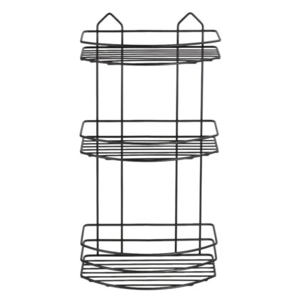 εταζέρα μπάνιου μαύρη, μεταλλική εταζέρα 3 θέσεων, ράφι μπάνιου ίσιο, black bathroom shelf, εταζέρα τοίχου, μεταλλικό ράφι μπάνιου, οργάνωση μπάνιου, αξεσουάρ μπάνιου, εταζέρα κουζίνας, VIOSARP.