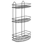 εταζέρα μπάνιου μαύρη, μεταλλική εταζέρα 3 θέσεων, ράφι μπάνιου ίσιο, black bathroom shelf, εταζέρα τοίχου, μεταλλικό ράφι μπάνιου, οργάνωση μπάνιου, αξεσουάρ μπάνιου, εταζέρα κουζίνας, VIOSARP.