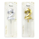 κερί γενεθλίων 2, κερί τούρτας αριθμός, birthday candle 2, κερί gold silver, κερί πάρτι, διακόσμηση τούρτας, κεράκι γενεθλίων αριθμός, αξεσουάρ πάρτι, κερί επετείου, διακοσμητικό τούρτας.