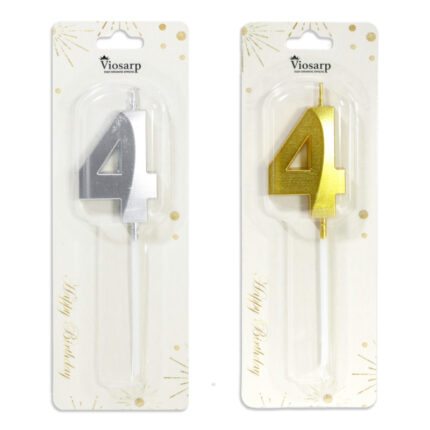 κερί γενεθλίων 4, κερί τούρτας αριθμός, birthday candle 4, κερί gold silver, κερί πάρτι, διακόσμηση τούρτας, κεράκι γενεθλίων αριθμός, αξεσουάρ πάρτι, κερί επετείου, διακοσμητικό τούρτας.