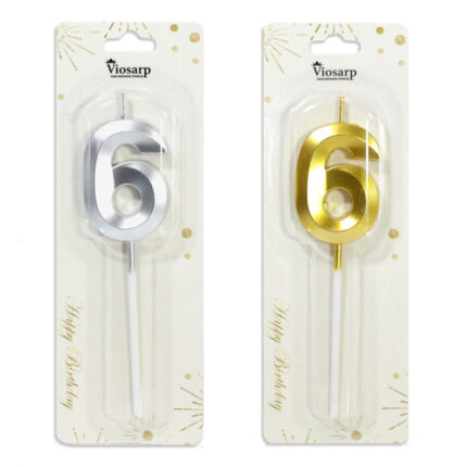 κερί γενεθλίων 6, κερί τούρτας αριθμός, birthday candle 6, κερί gold silver, κερί πάρτι, διακόσμηση τούρτας, κεράκι γενεθλίων αριθμός, αξεσουάρ πάρτι, κερί επετείου, διακοσμητικό τούρτας.