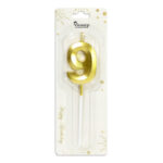 κερί γενεθλίων 9, κερί τούρτας αριθμός, birthday candle 9, κερί gold silver, κερί πάρτι, διακόσμηση τούρτας, κεράκι γενεθλίων αριθμός, αξεσουάρ πάρτι, κερί επετείου, διακοσμητικό τούρτας.