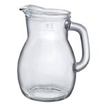 γυάλινη κανάτα 1 λίτρο, στρογγυλή κανάτα, κανάτα νερού γυάλινη, κανάτα για χυμό, κανάτα για σερβίρισμα, κανάτα τραπεζιού, ανθεκτική γυάλινη κανάτα, κανάτα κουζίνας, pitcher glass 1L, κανάτα για ψυγείο.