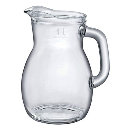 γυάλινη κανάτα 1 λίτρο, στρογγυλή κανάτα, κανάτα νερού γυάλινη, κανάτα για χυμό, κανάτα για σερβίρισμα, κανάτα τραπεζιού, ανθεκτική γυάλινη κανάτα, κανάτα κουζίνας, pitcher glass 1L, κανάτα για ψυγείο.