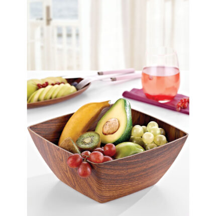μπωλ πλαστικό, μπωλ τύπου ξύλο, τετράγωνο μπωλ, VIOSARP No10155, σερβίρισμα, μπολ κουζίνας, διακοσμητικό μπωλ, πλαστικό σκεύος, 5206753054528.
