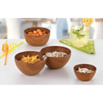 μπωλ πλαστικό, μπωλ τύπου ξύλο, στρογγυλό μπωλ, VIOSARP No10262, μπολ για σως, μπολ κουζίνας, πλαστικό σκεύος, 5206753054542.