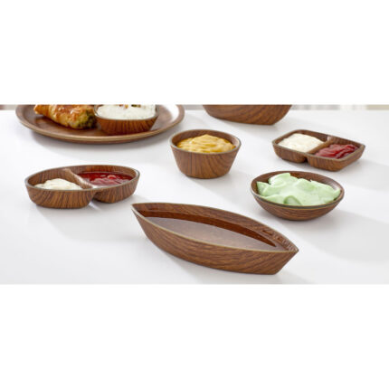 μπωλ πλαστικό, μπωλ τύπου ξύλο, διπλό μπωλ, τετράγωνο μπωλ, VIOSARP No10195, μπολ για σως, μπολ κουζίνας, πλαστικό σκεύος, σερβίρισμα, 5206753054573.