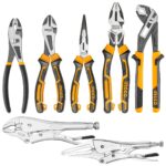 σετ εργαλείων χειρός, εργαλεία χειρός 7 τεμ, πένσα σετ, γκαζοτανάλια, εργαλείο συνεργείου, επαγγελματικά εργαλεία, Cr-V εργαλεία, σετ πενσών, εργαλείο επισκευής, υφασμάτινη θήκη εργαλείων.