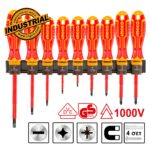 σετ κατσαβίδια ηλεκτρολόγου VDE 9 τεμ, κατσαβίδια PH PZ SL μονωμένα, εργαλεία ηλεκτρολόγου S2 μαγνητικά, κατσαβίδια με βάση τοίχου, VDE 1000V EN60900 κατσαβίδια, επαγγελματικό σετ κατσαβιδιών ηλεκτρολόγου