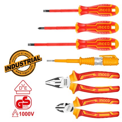 εργαλεία ηλεκτρολόγου VDE, σετ ηλεκτρολόγου 6 τεμ, μονωμένα εργαλεία, κατσαβίδια ηλεκτρολόγου, πένσα VDE, πλαγιοκόπτης VDE, δοκιμαστικό κατσαβίδι, ηλεκτρολογικά εργαλεία, VDE 1000V, GS 1000V, EN60902.