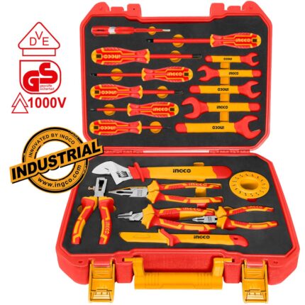 σετ ηλεκτρολόγου VDE, εργαλεία ηλεκτρολόγου 19 τεμ, μονωμένα εργαλεία, VDE 1000V, EN60900, κατσαβίδια ηλεκτρολόγου, πένσα, γερμανικά κλειδιά, γαλλικό κλειδί, επαγγελματικά εργαλεία.