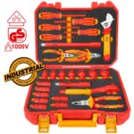 σετ ηλεκτρολόγου VDE, εργαλεία ηλεκτρολόγου 26 τεμ, μονωμένα εργαλεία, καρυδάκια 1/2, καστάνια, VDE 1000V, EN60900, επαγγελματικά εργαλεία, ηλεκτρολογικά εργαλεία.
