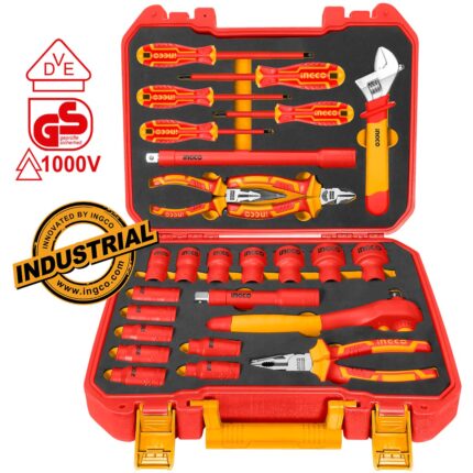 σετ ηλεκτρολόγου VDE, εργαλεία ηλεκτρολόγου 26 τεμ, μονωμένα εργαλεία, καρυδάκια 1/2, καστάνια, VDE 1000V, EN60900, επαγγελματικά εργαλεία, ηλεκτρολογικά εργαλεία.