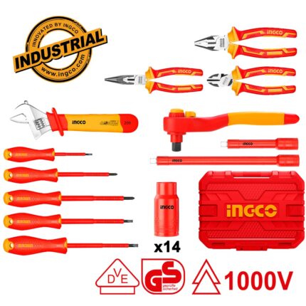 σετ ηλεκτρολόγου VDE, εργαλεία ηλεκτρολόγου 26 τεμ, μονωμένα εργαλεία, καρυδάκια 1/2, καστάνια, VDE 1000V, EN60900, επαγγελματικά εργαλεία, ηλεκτρολογικά εργαλεία.