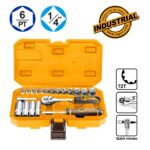 καρυδάκια 1/4 σετ 20 τεμ, κασετίνα καρυδάκια, socket set 1/4, καστάνια 45 δόντια, εργαλεία χειρός, μπουζοκλειδα 1/4, εργαλειοθήκη καρυδάκια, επαγγελματικά εργαλεία.