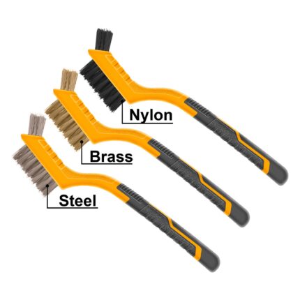 σετ συρματόβουρτσες, wire brush set, ορειχάλκινη βούρτσα, ατσάλινη βούρτσα, νάυλον βούρτσα καθαρισμού, εργαλείο καθαρισμού, αποσκωρίωση, καθαρισμός μετάλλων, εργαλείο συνεργείου, mini wire brushes.