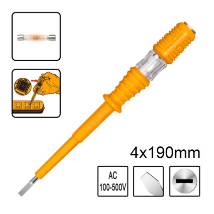 δοκιμαστικό κατσαβίδι, tester ρεύματος 100-500V, HSDT1908, ηλεκτρολογικό κατσαβίδι ένδειξης, ανιχνευτής τάσης, εργαλείο ηλεκτρολόγου, voltage tester screwdriver, δοκιμαστικό κατσαβίδι μεγάλο.