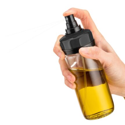 λαδικό γυάλινο με spray, ψεκαστήρας λαδιού, λαδικό κουζίνας, δοχείο λαδιού 245ml, γυάλινο λαδικό, spray oil dispenser, No518, 5206753045694.