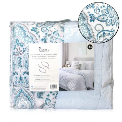 πάπλωμα microfiber, πάπλωμα διπλής όψης, πάπλωμα 220x240cm, πάπλωμα υπέρδιπλο, σετ πάπλωμα με μαξιλαροθήκες, μαξιλαροθήκες 50x75cm, πάπλωμα με σχέδιο, λευκά είδη υπνοδωματίου, NoNL10348-3, 5206753051756