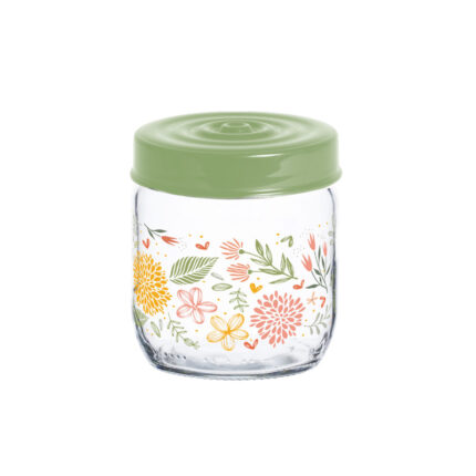 βάζο γυάλινο 425ml, γυάλινο βάζο floral, βάζο αποθήκευσης τροφίμων, γυάλινο δοχείο κουζίνας, βάζο για καφέ, βάζο για ζάχαρη, βάζο για μπισκότα, βάζο για ξηρούς καρπούς, διακοσμητικό γυάλινο βάζο, No171341, VIOSARP, 5206753054634