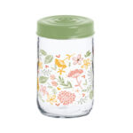 βάζο γυάλινο 660ml, γυάλινο βάζο floral, βάζο αποθήκευσης τροφίμων, βάζο κουζίνας, βάζο για καφέ, βάζο για ζάχαρη, βάζο για μπισκότα, βάζο για δημητριακά, διακοσμητικό βάζο, No171441, VIOSARP, 5206753054641