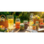 βάζο γυάλινο 660ml, γυάλινο βάζο floral, βάζο αποθήκευσης τροφίμων, βάζο κουζίνας, βάζο για καφέ, βάζο για ζάχαρη, βάζο για μπισκότα, βάζο για δημητριακά, διακοσμητικό βάζο, No171441, VIOSARP, 5206753054641
