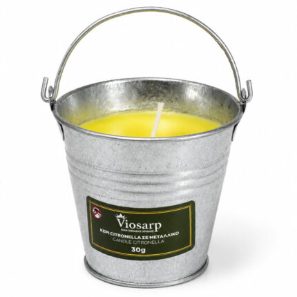 κερί citronella, κερί σιτρονέλα, κερί citronella 30g, κερί σε μεταλλικό κουβαδάκι, citronella κουβαδάκι, κερί για μπαλκόνι, κερί για βεράντα, κερί κήπου, καλοκαιρινό κερί, citronella εξωτερικού χώρου, 5206753017059