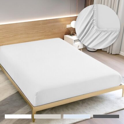 σεντόνι microfiber με λάστιχο διπλό, σεντόνι με λάστιχο 160x200, σεντόνι 160x200+25, διπλό σεντόνι με λάστιχο, σεντόνι microfiber 160x200, σεντόνι με λάστιχο για διπλό κρεβάτι, fitted sheet 160x200, microfiber fitted sheet, σεντόνι για στρώμα 160x200, λευκά είδη υπνοδωματίου, σεντόνια για Airbnb, σεντόνια για ενοικιαζόμενα δωμάτια, σεντόνι NoL12860-2, 5206753051602