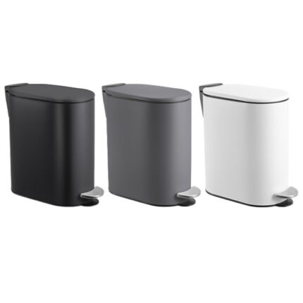 κάδος απορριμμάτων SLIM 5L, στενός κάδος απορριμμάτων, κάδος μπάνιου 14cm, μεταλλικός κάδος με πεντάλ, κάδος soft close 5 λίτρα, κάδος απορριμμάτων με απαλό κλείσιμο, μεταλλικός κάδος ματ, κάδος για μικρό μπάνιο, κάδος στενός για WC, μικρός κάδος απορριμμάτων, κάδος απορριμμάτων ξενοδοχείου, κάδος Airbnb, slim pedal bin 5L, narrow bathroom bin, metal soft close bin, matte pedal waste bin, B8645A, 5206753054832