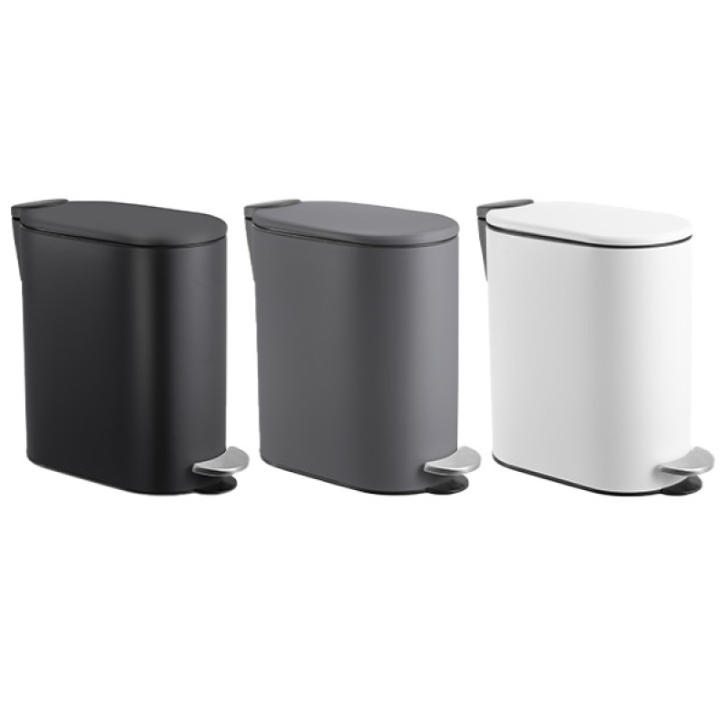 5206753054832 κάδος απορριμμάτων SLIM 5L, στενός κάδος απορριμμάτων, κάδος μπάνιου 14cm, μεταλλικός κάδος με πεντάλ, κάδος soft close 5 λίτρα, κάδος απορριμμάτων με απαλό κλείσιμο, μεταλλικός κάδος ματ, κάδος για μικρό μπάνιο, κάδος στενός για WC, μικρός κάδος απορριμμάτων, κάδος απορριμμάτων ξενοδοχείου, κάδος Airbnb, slim pedal bin 5L, narrow bathroom bin, metal soft close bin, matte pedal waste bin, B8645A, 5206753054832
